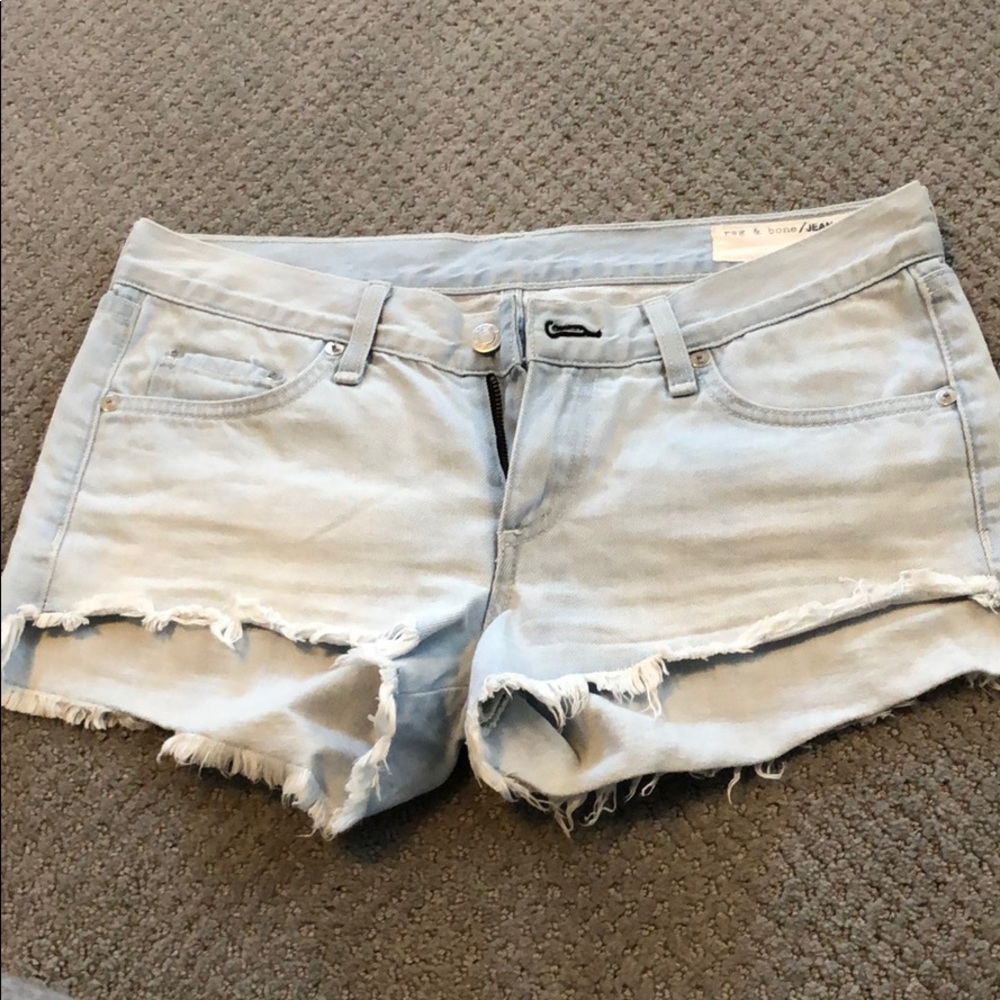 Rag and bone light blue wash jean short